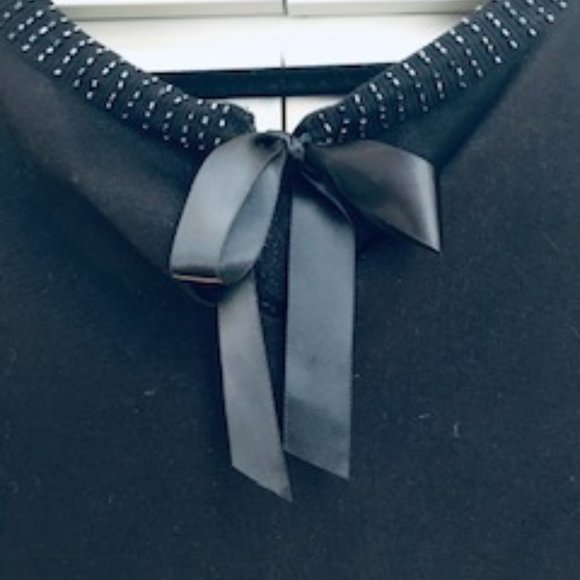 White House Black Market Rhinestone Silk Sweater - Picture 5 of 8